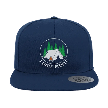 I Hate People Embroidered Flat Bill Hat